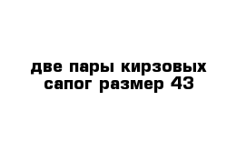 две пары кирзовых сапог размер 43